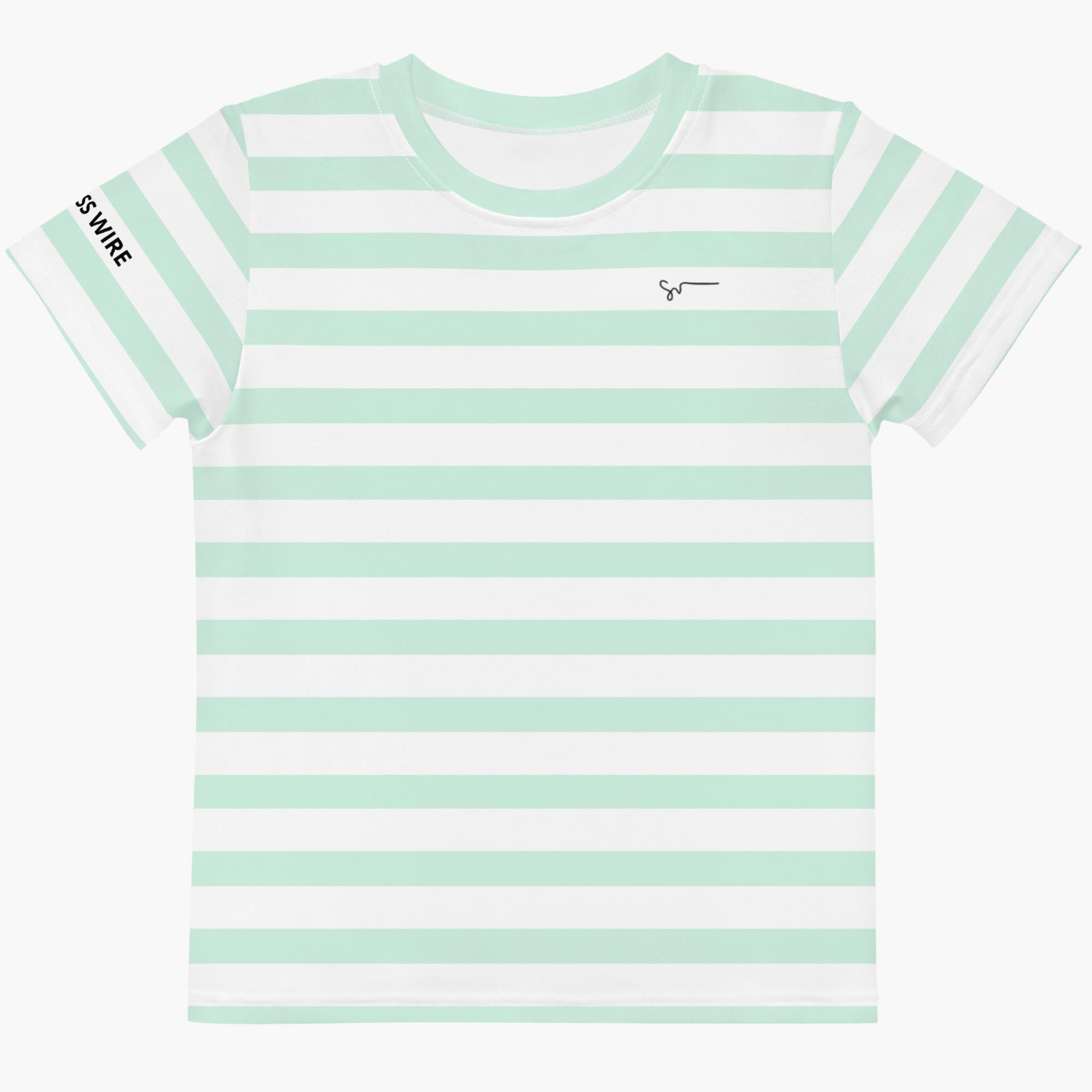 SUCCESS WIRE Unisex Striped Crew Neck T-shirt for Little Kids (2T-7)