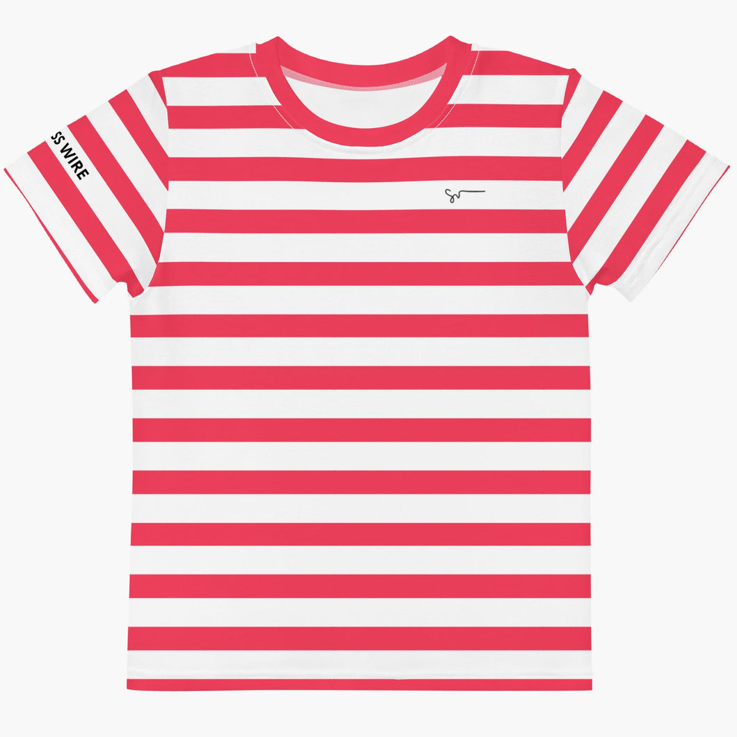 SUCCESS WIRE Unisex Striped Crew Neck T-Shirt for Little Kids (2T-7)