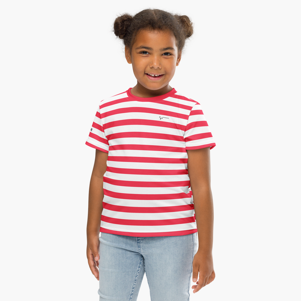 SUCCESS WIRE Unisex Striped Crew Neck T-Shirt for Little Kids (2T-7)