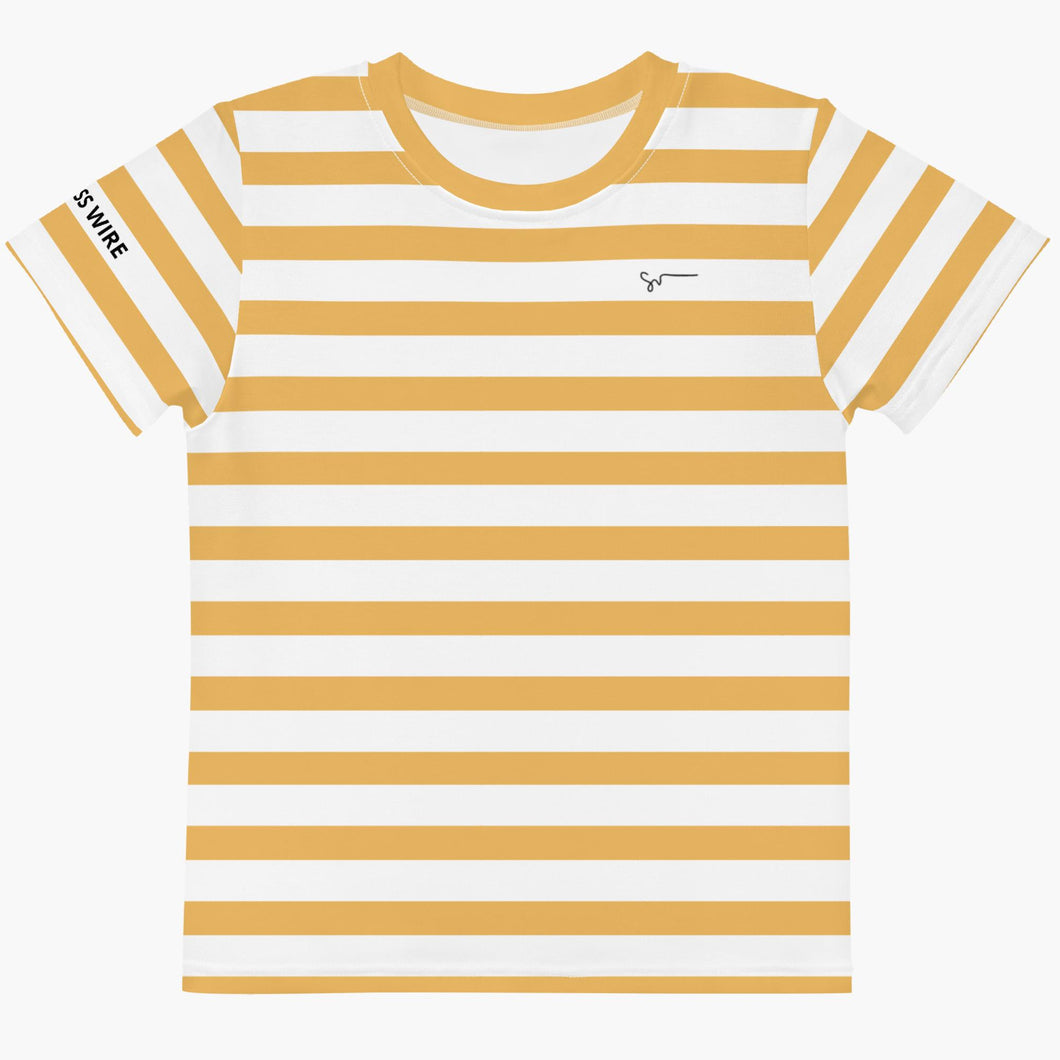 SUCCESS WIRE Unisex Striped Crew Neck T-Shirt for Little Kids (2T-7)