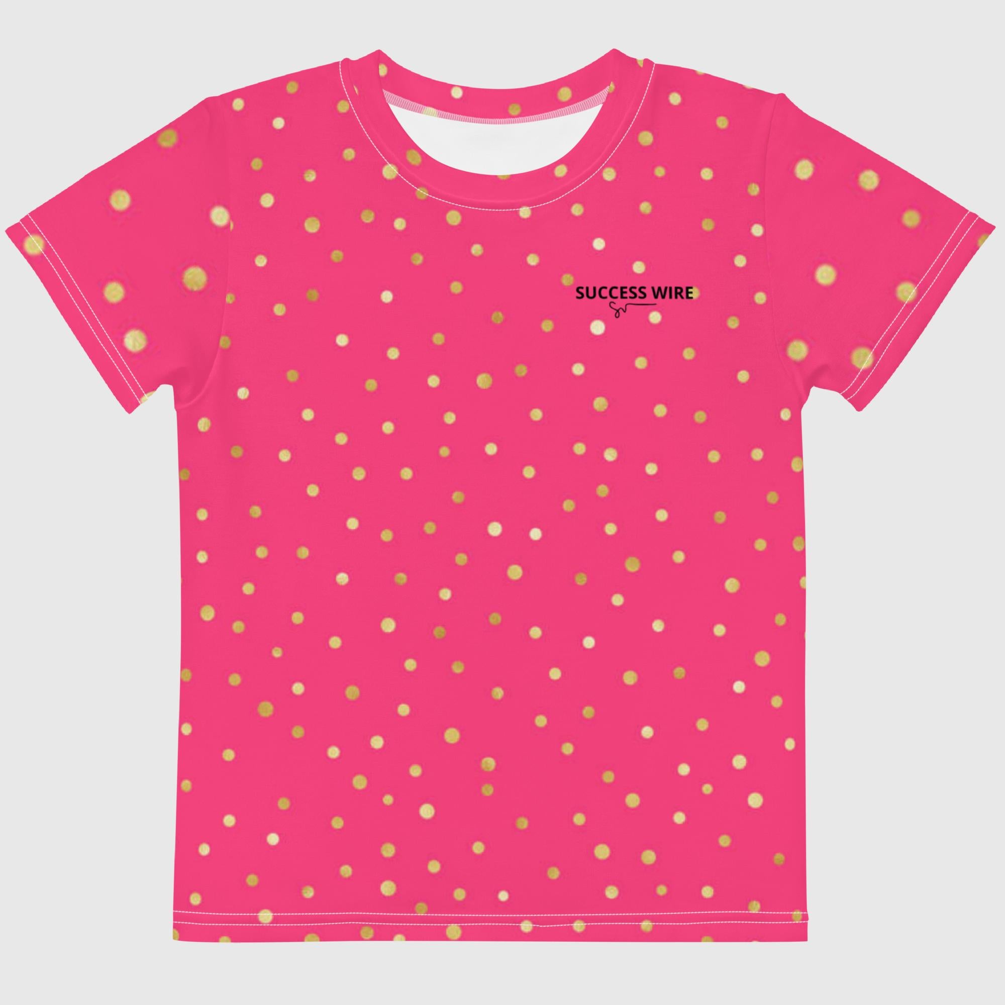 SUCCESS WIRE Confetti Pop Pink Crew Neck T-Shirt for Little Girls (2T-7)