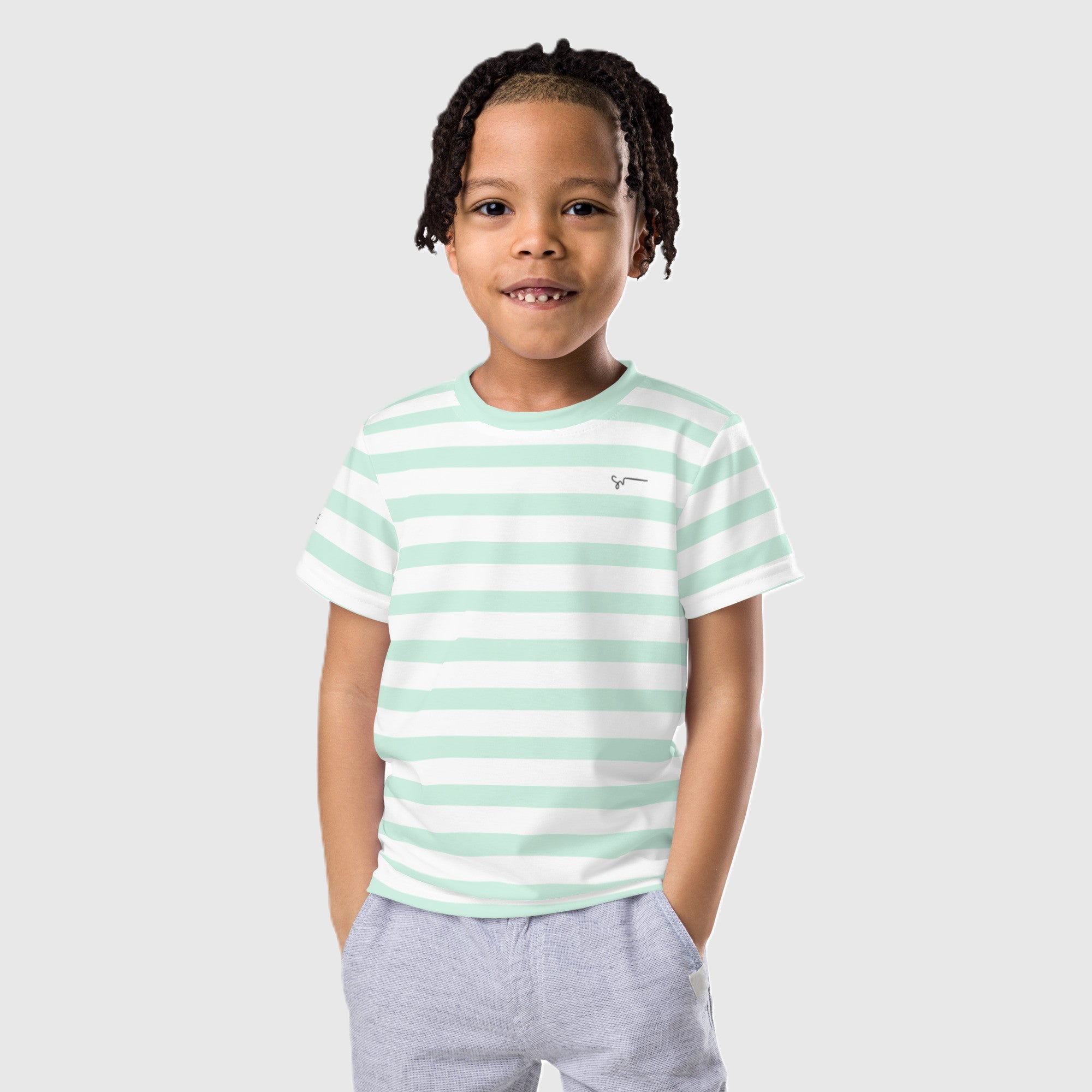 SUCCESS WIRE Unisex Striped Crew Neck T-shirt for Little Kids (2T-7)