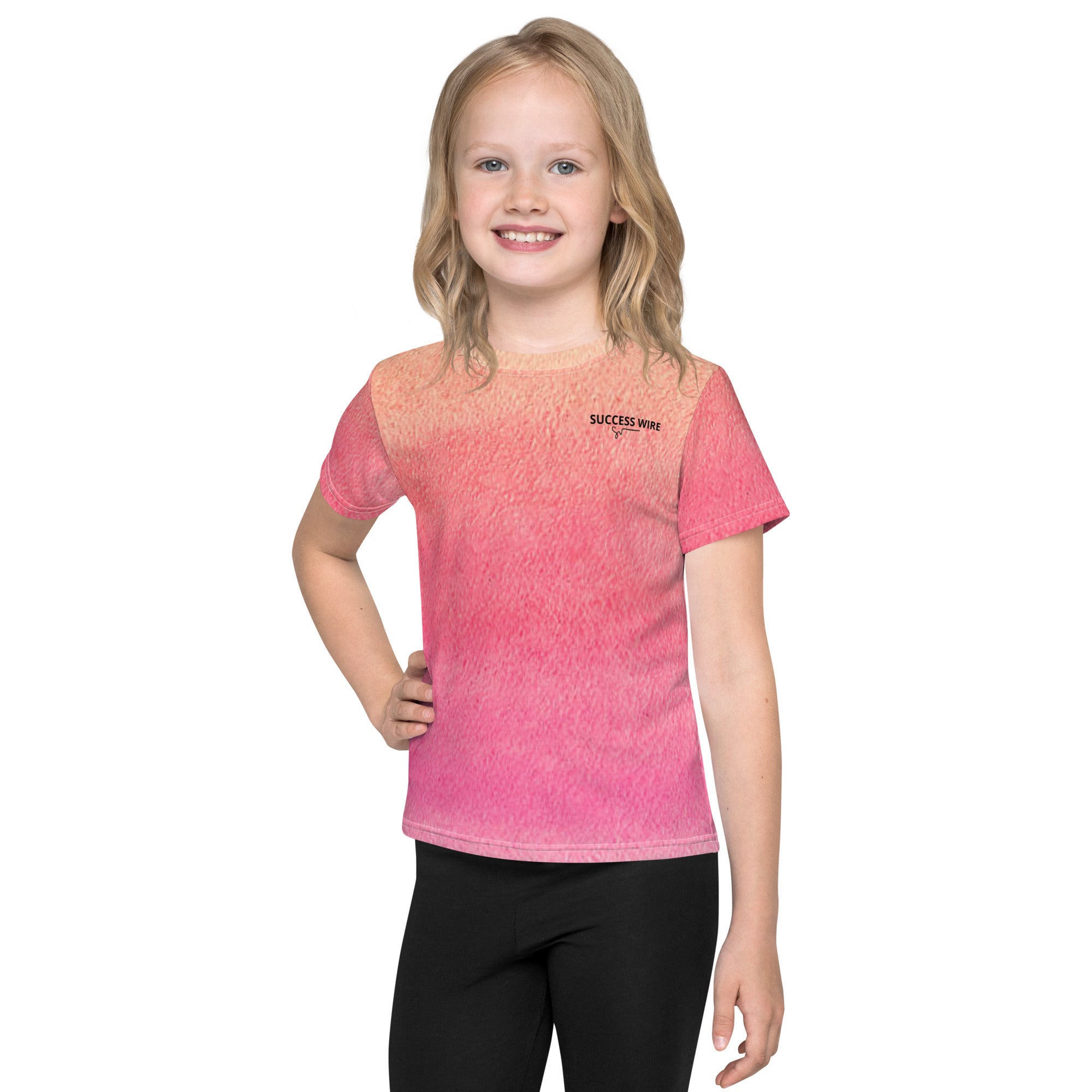 SUCCESS WIRE Watercolor Crew Neck T-Shirt for Little Girls (2T-7)