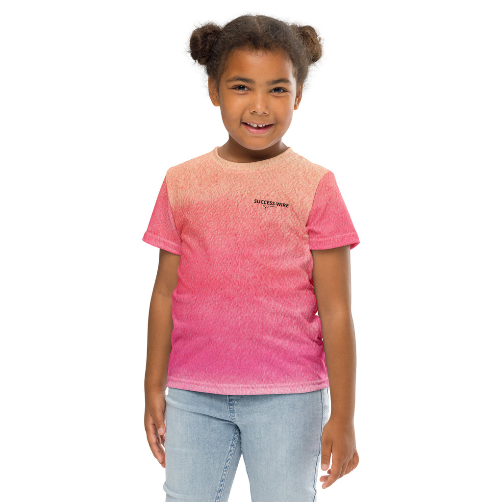 SUCCESS WIRE Watercolor Crew Neck T-Shirt for Little Girls (2T-7)
