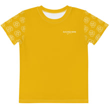 Load image into Gallery viewer, SUCCESS WIRE Blooming Petals Crew Neck T-shirt for Little Girls (2T-7) - Goldenrod
