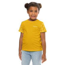 Load image into Gallery viewer, SUCCESS WIRE Blooming Petals Crew Neck T-shirt for Little Girls (2T-7) - Goldenrod
