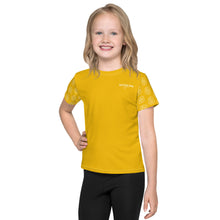 Load image into Gallery viewer, SUCCESS WIRE Blooming Petals Crew Neck T-shirt for Little Girls (2T-7) - Goldenrod
