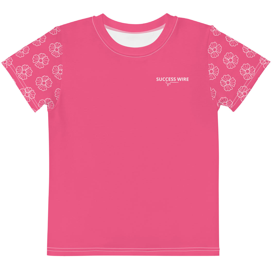 SUCCESS WIRE Blooming Petals Crew Neck T-Shirt for Little Girls (2T-7) - Brink Pink