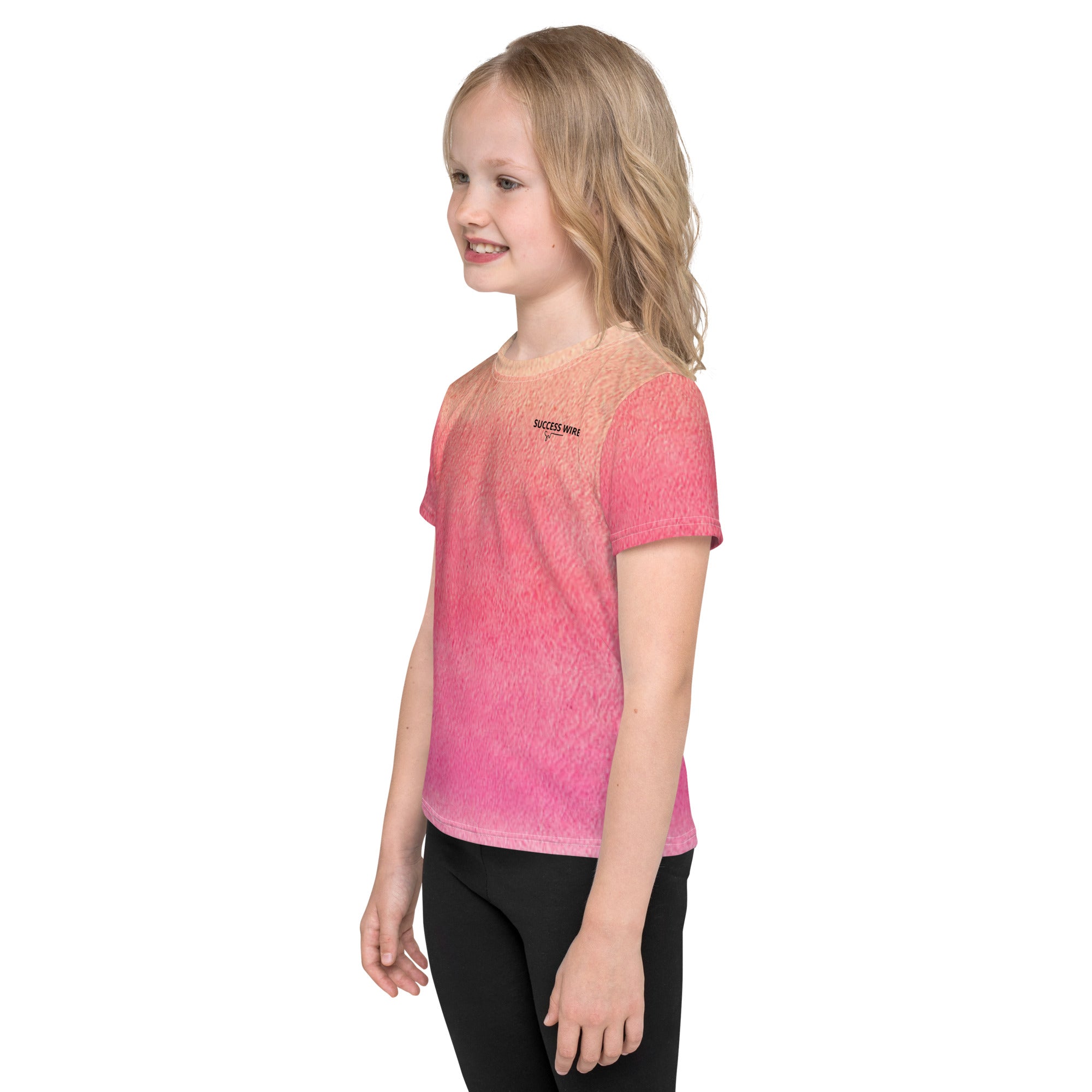 SUCCESS WIRE Watercolor Crew Neck T-Shirt for Little Girls (2T-7)