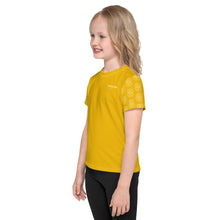 Load image into Gallery viewer, SUCCESS WIRE Blooming Petals Crew Neck T-shirt for Little Girls (2T-7) - Goldenrod
