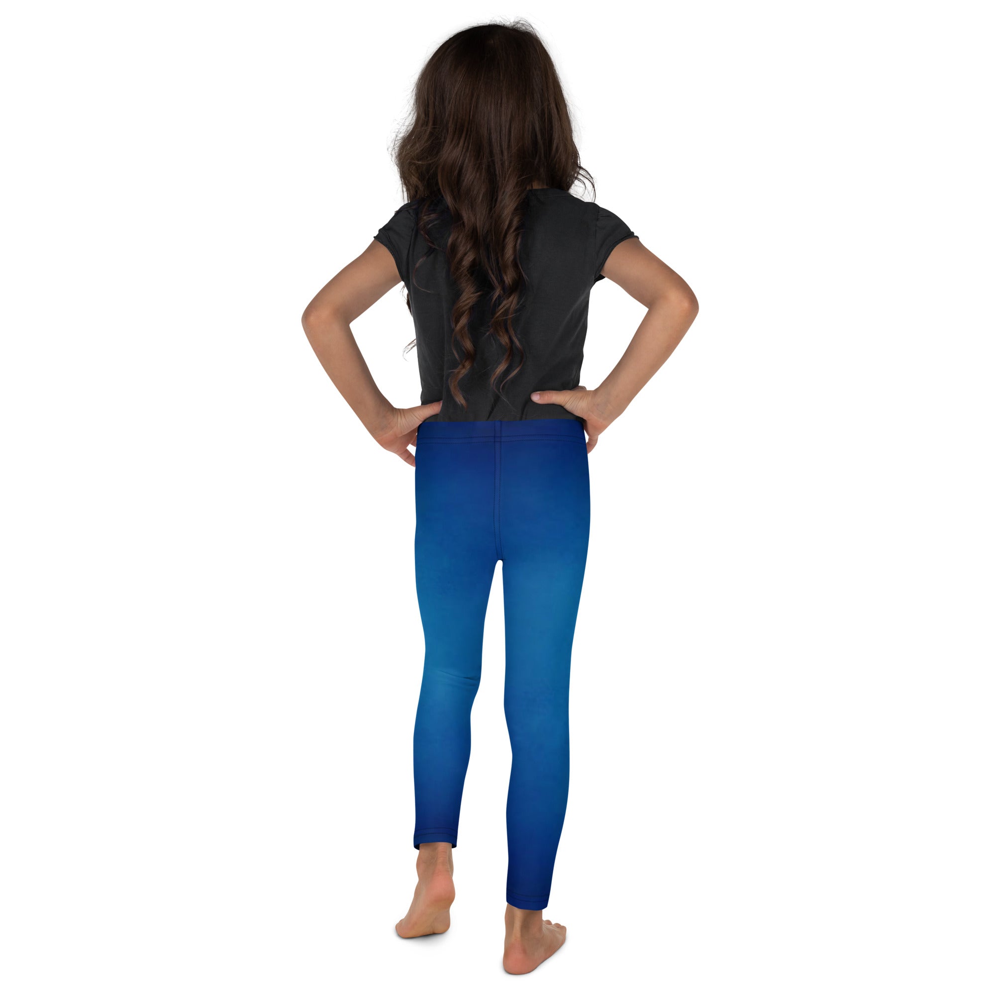 SUCCESS WIRE Blue Glow Leggings for Little Kids (2T-7) w/Black Logo