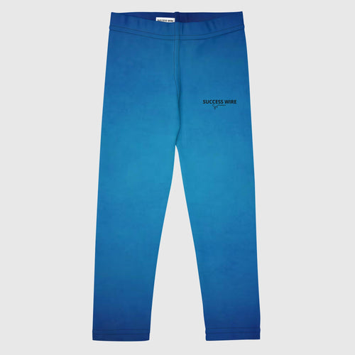 SUCCESS WIRE Blue Glow Leggings for Little Kids (2T-7) w/Black Logo