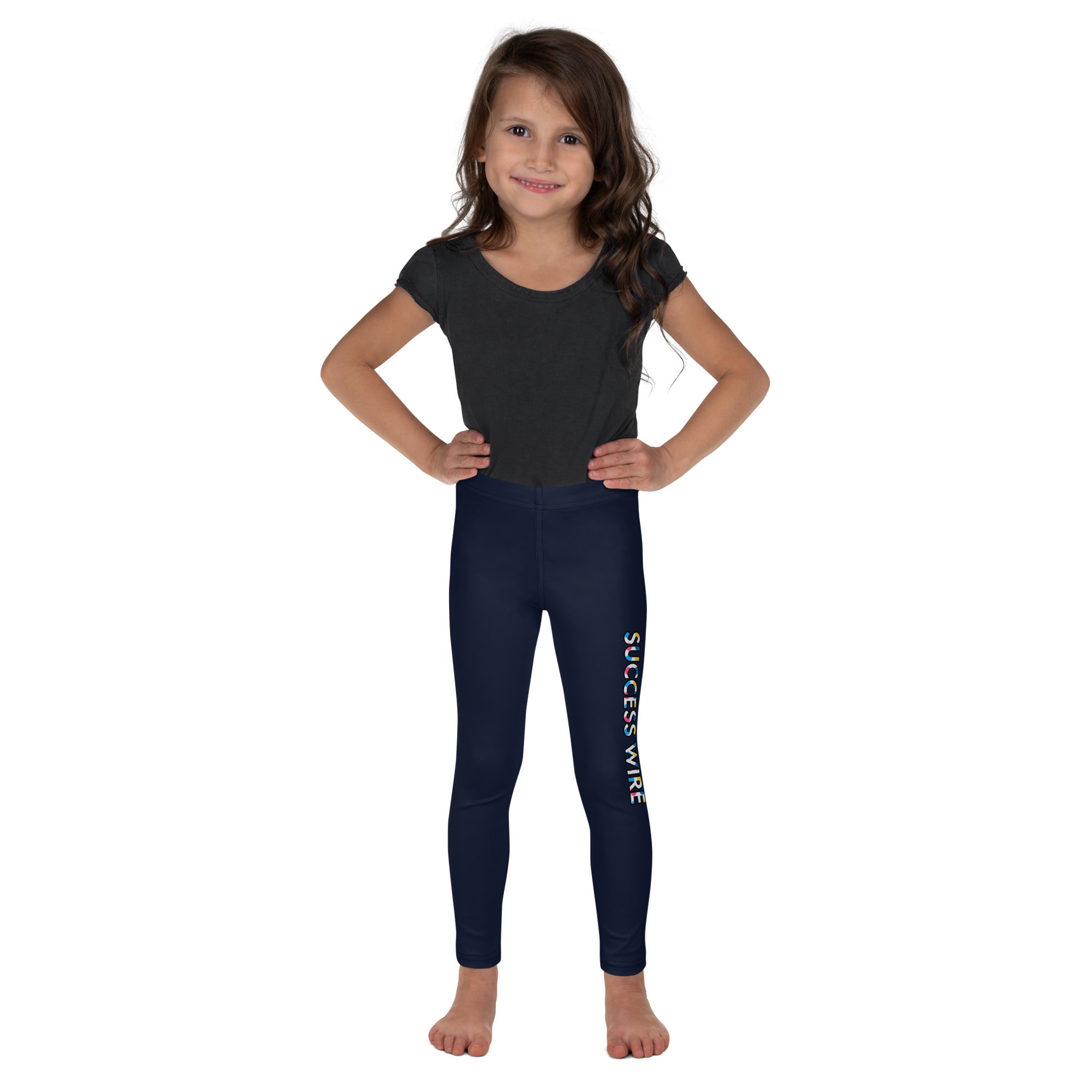 SUCCESS WIRE Playful Dots Logo Leggings for Little Girls (2T-7) - Navy