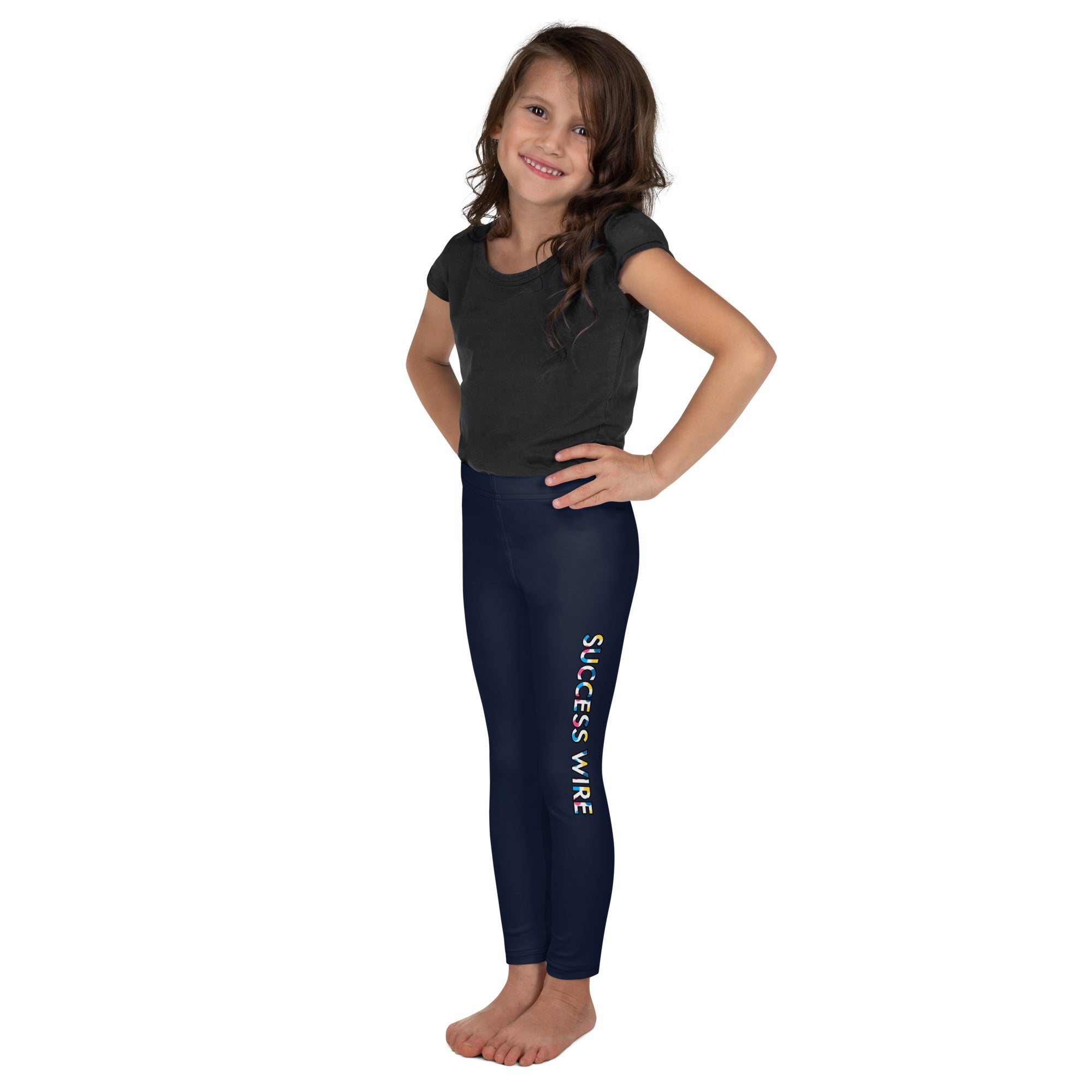 SUCCESS WIRE Playful Dots Logo Leggings for Little Girls (2T-7) - Navy
