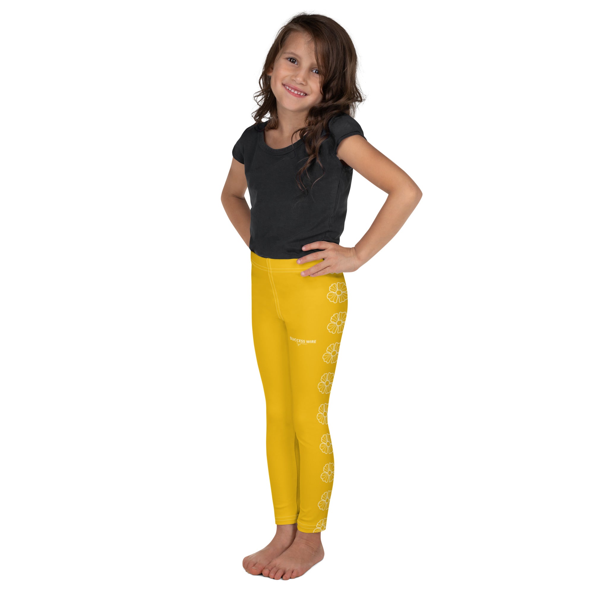 SUCCESS WIRE Blooming Petals Leggings for Little Girls (2T-7) - Goldenrod