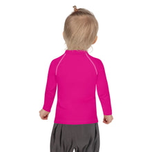 Load image into Gallery viewer, SUCCESS WIRE Medium Violet Red with White Logo Rash Guard for Little Girls (2T-7)
