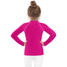 Load image into Gallery viewer, SUCCESS WIRE Medium Violet Red with White Logo Rash Guard for Little Girls (2T-7)
