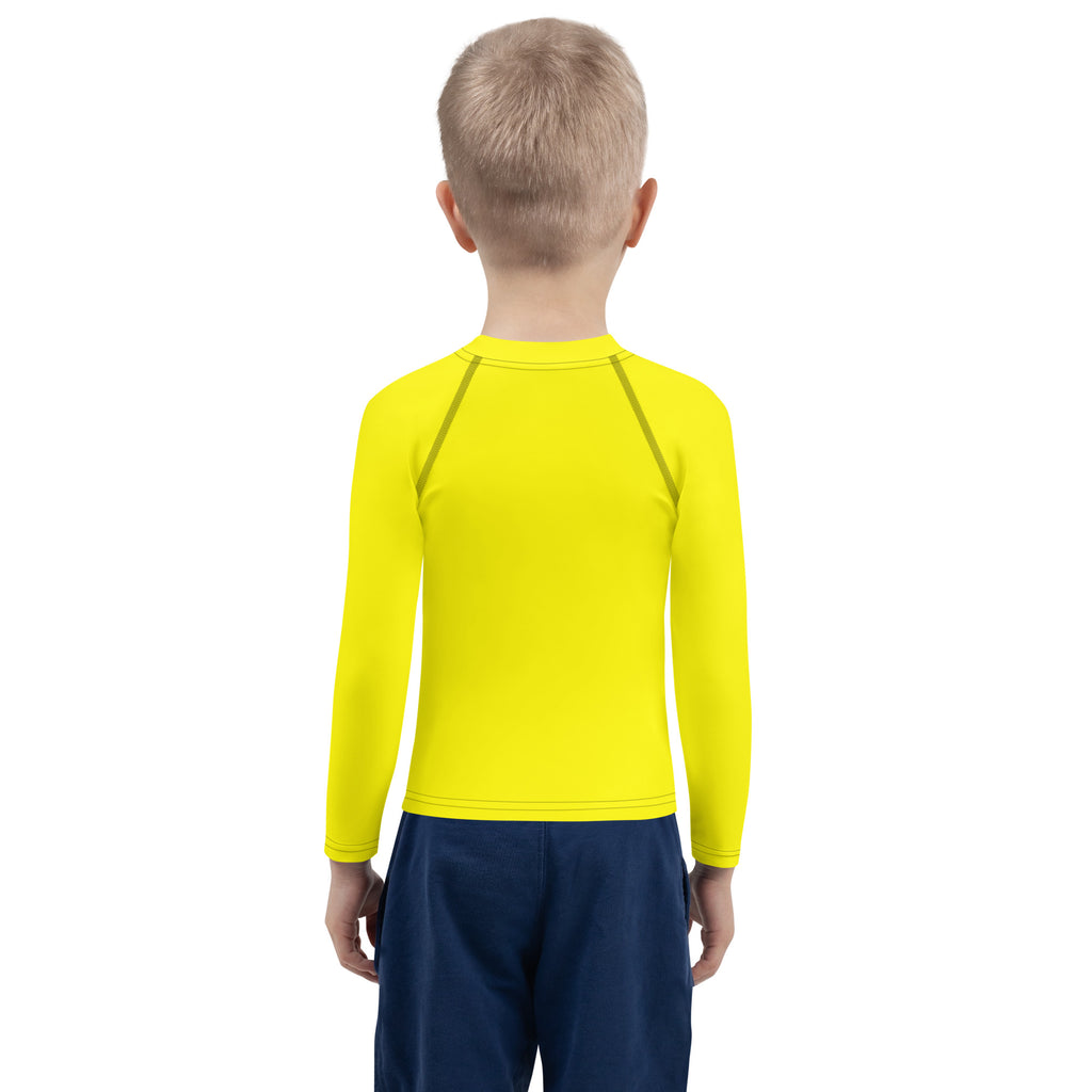 SUCCESS WIRE Unisex Bright Yellow Rash Guard for Little Kids (2T-7)