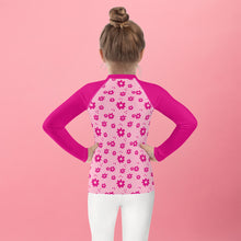 Load image into Gallery viewer, SUCCESS WIRE Power Flower Pink Rash Guard for Little Girls (2T-7)
