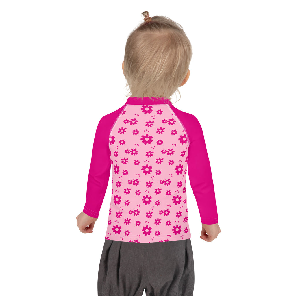 SUCCESS WIRE Power Flower Pink Rash Guard for Little Girls (2T-7)