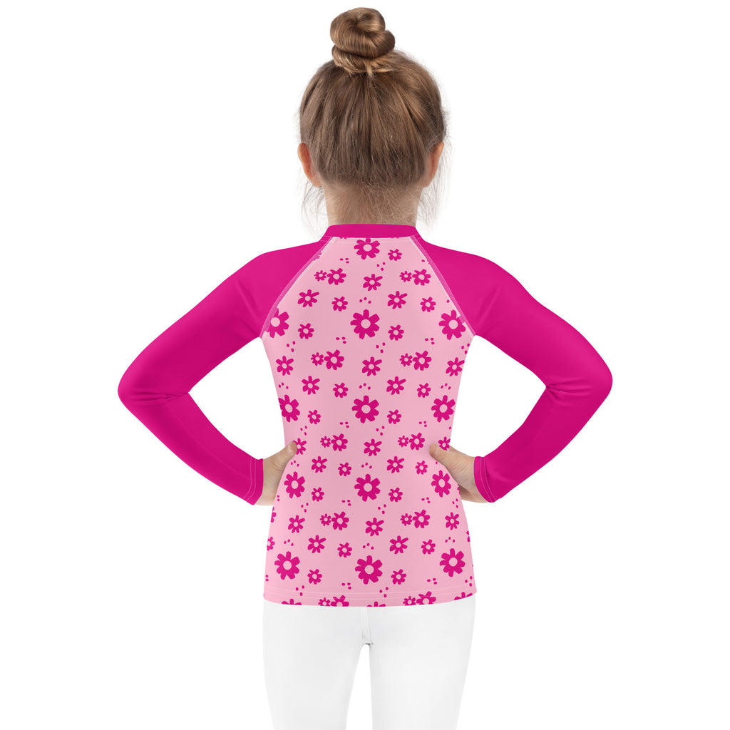 SUCCESS WIRE Power Flower Pink Rash Guard for Little Girls (2T-7)