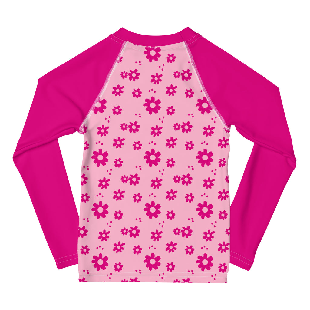 SUCCESS WIRE Power Flower Pink Rash Guard for Little Girls (2T-7)