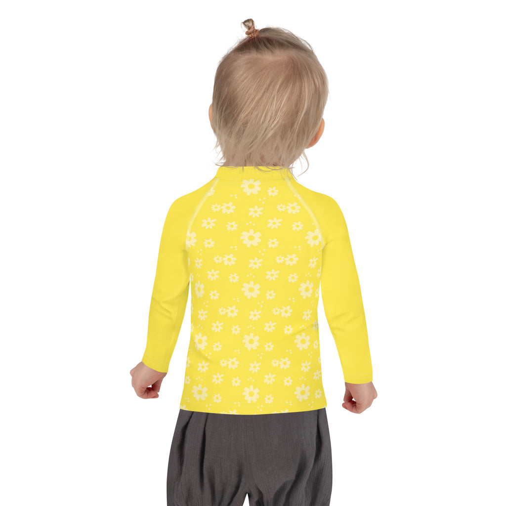 SUCCESS WIRE Power Flower Yellow Rash Guard for Little Girls (2T-7)