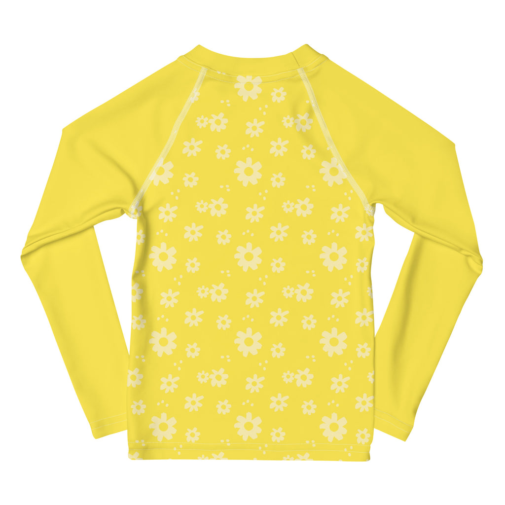 SUCCESS WIRE Power Flower Yellow Rash Guard for Little Girls (2T-7)