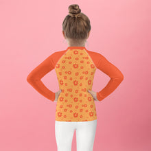 Load image into Gallery viewer, SUCCESS WIRE Power Flower Orange Rose Rash Guard for Little Girls (2T-7)
