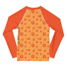 Load image into Gallery viewer, SUCCESS WIRE Power Flower Orange Rose Rash Guard for Little Girls (2T-7)
