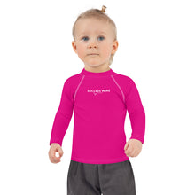 Load image into Gallery viewer, SUCCESS WIRE Medium Violet Red with White Logo Rash Guard for Little Girls (2T-7)
