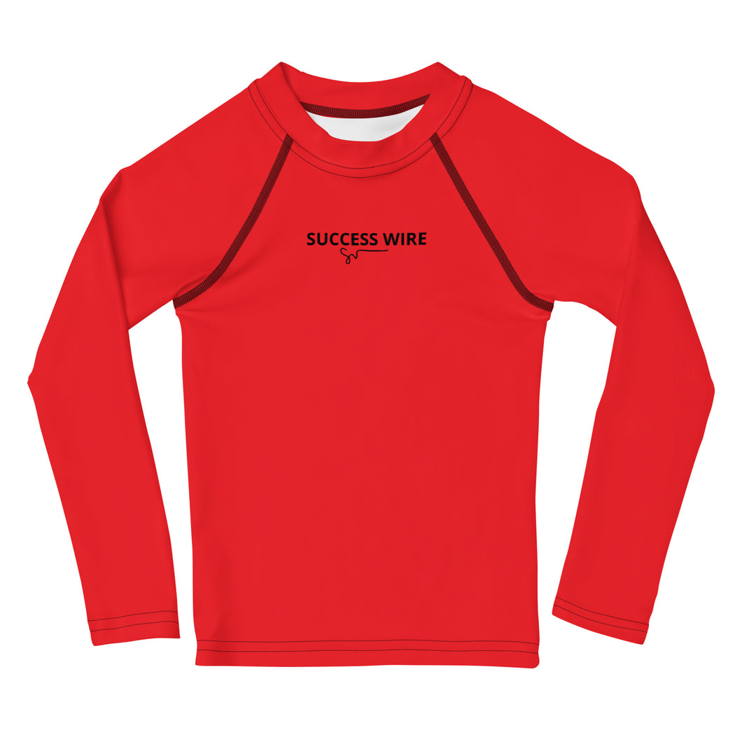 SUCCESS WIRE Unisex Alizarin Red Rash Guard for Little Kids (2T-7)