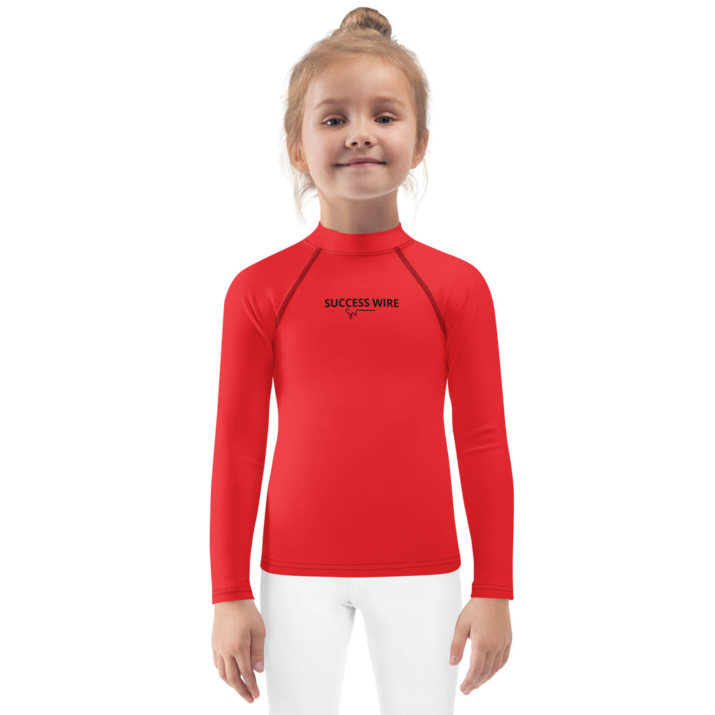 SUCCESS WIRE Unisex Alizarin Red Rash Guard for Little Kids (2T-7)