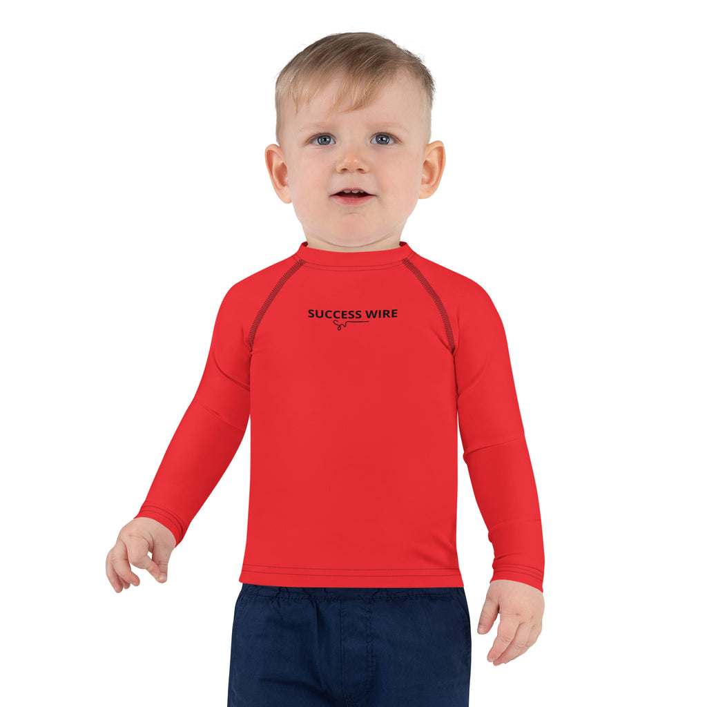 SUCCESS WIRE Unisex Alizarin Red Rash Guard for Little Kids (2T-7)