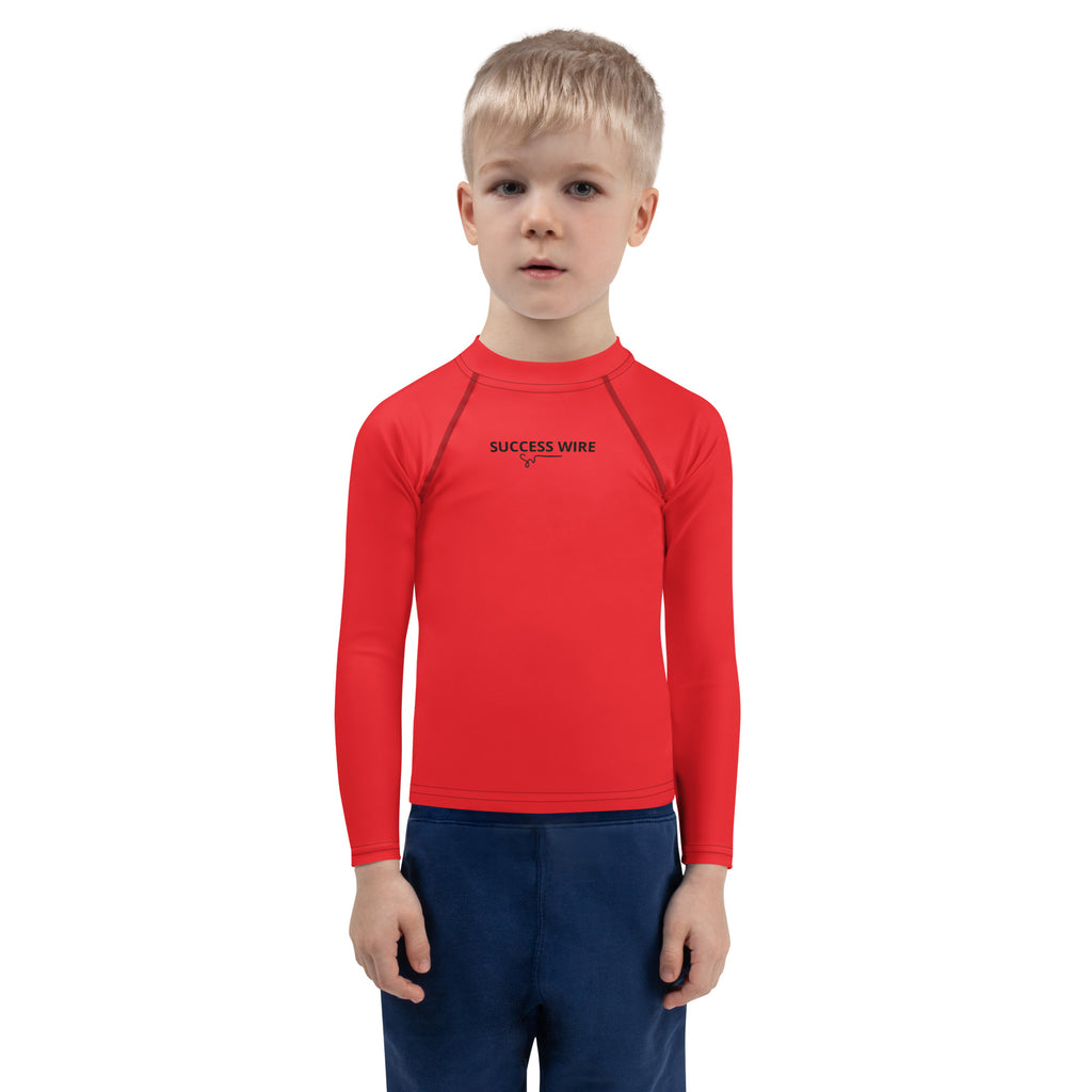 SUCCESS WIRE Unisex Alizarin Red Rash Guard for Little Kids (2T-7)