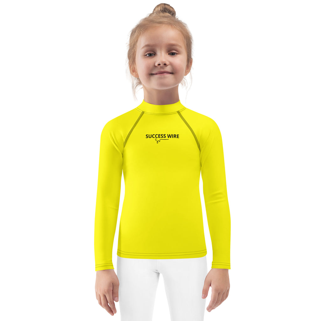 SUCCESS WIRE Unisex Bright Yellow Rash Guard for Little Kids (2T-7)