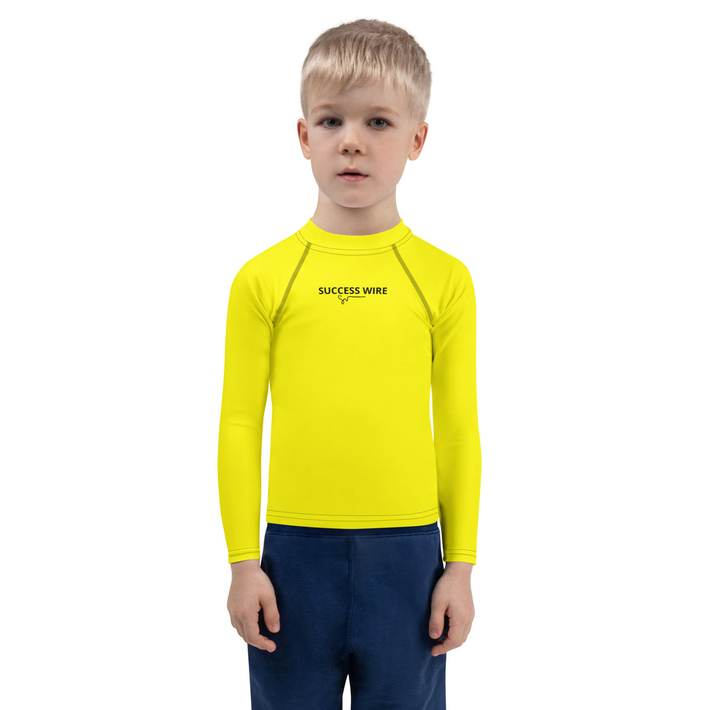SUCCESS WIRE Unisex Bright Yellow Rash Guard for Little Kids (2T-7)