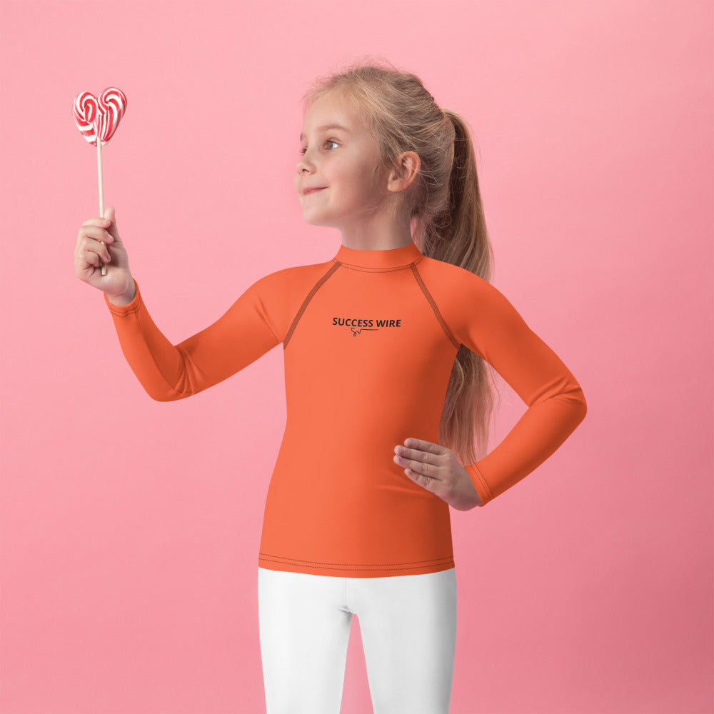SUCCESS WIRE Unisex Outrageous Orange Rash Guard for Little Kids (2T-7)