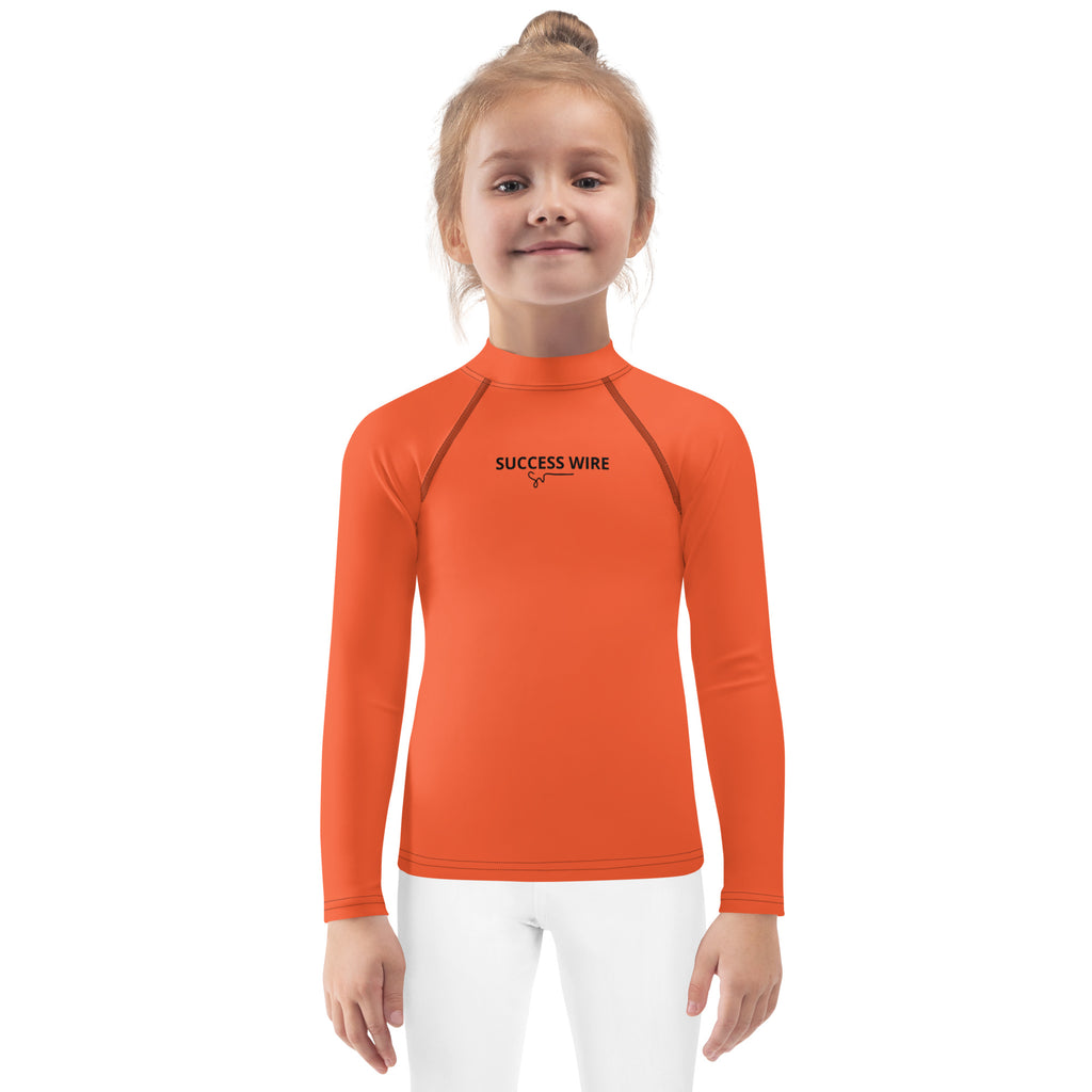 SUCCESS WIRE Unisex Outrageous Orange Rash Guard for Little Kids (2T-7)