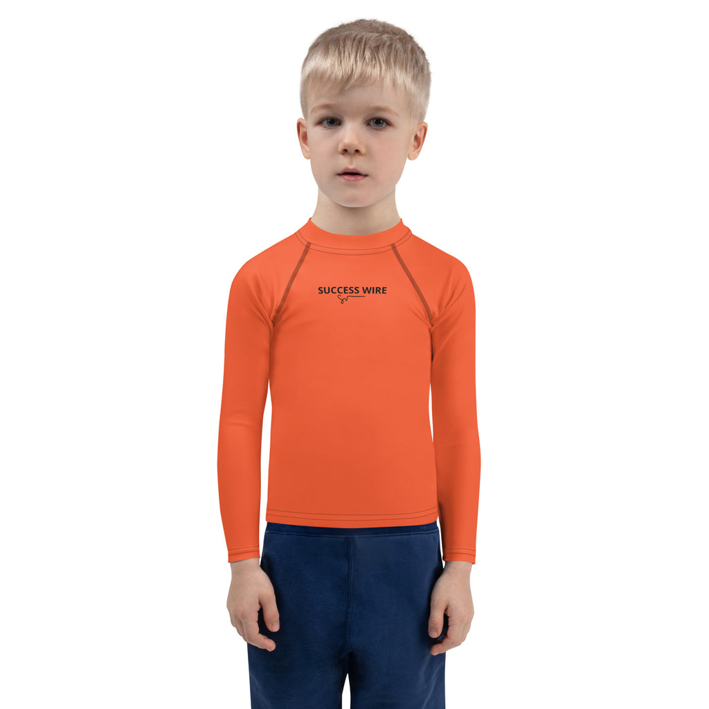 SUCCESS WIRE Unisex Outrageous Orange Rash Guard for Little Kids (2T-7)