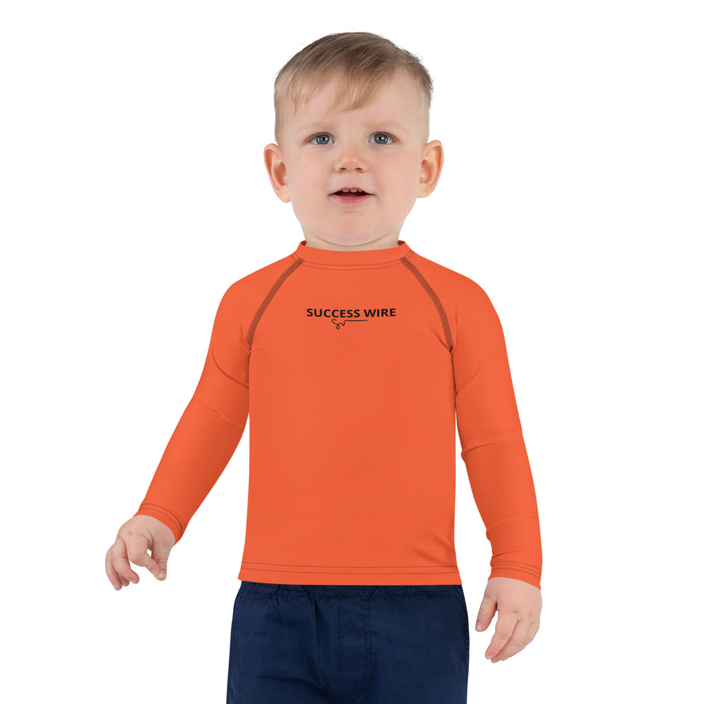 SUCCESS WIRE Unisex Outrageous Orange Rash Guard for Little Kids (2T-7)