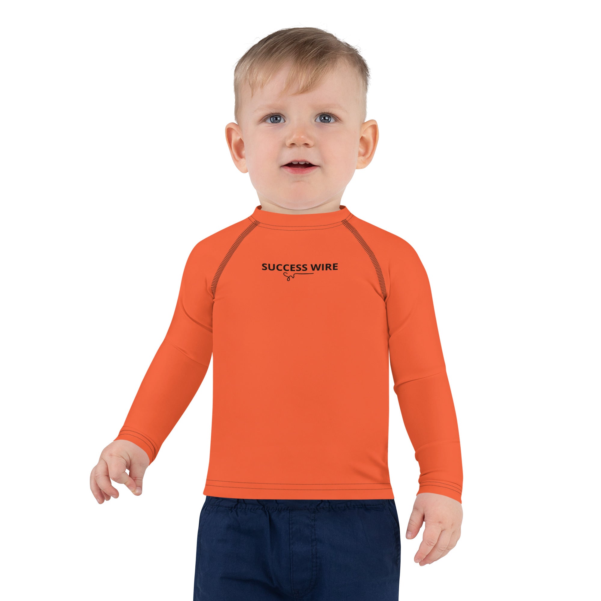 SUCCESS WIRE Unisex Outrageous Orange Rash Guard for Little Kids (2T-7)