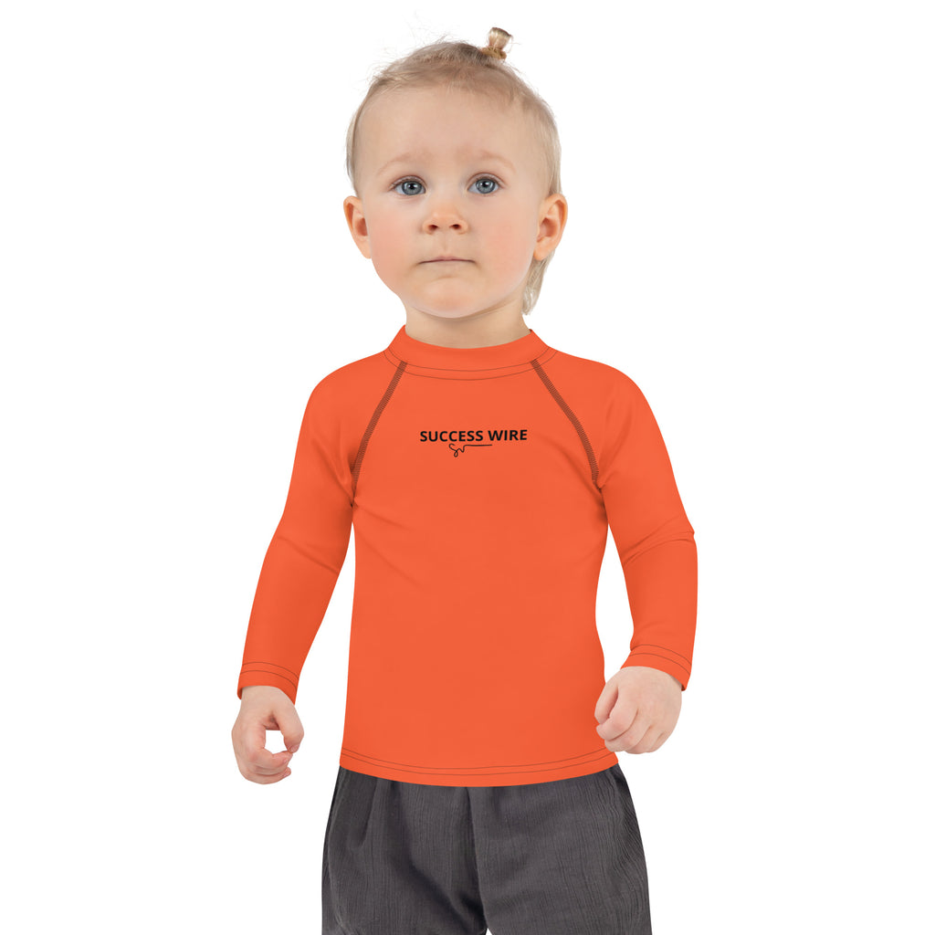 SUCCESS WIRE Unisex Outrageous Orange Rash Guard for Little Kids (2T-7)