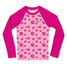 Load image into Gallery viewer, SUCCESS WIRE Power Flower Pink Rash Guard for Little Girls (2T-7)
