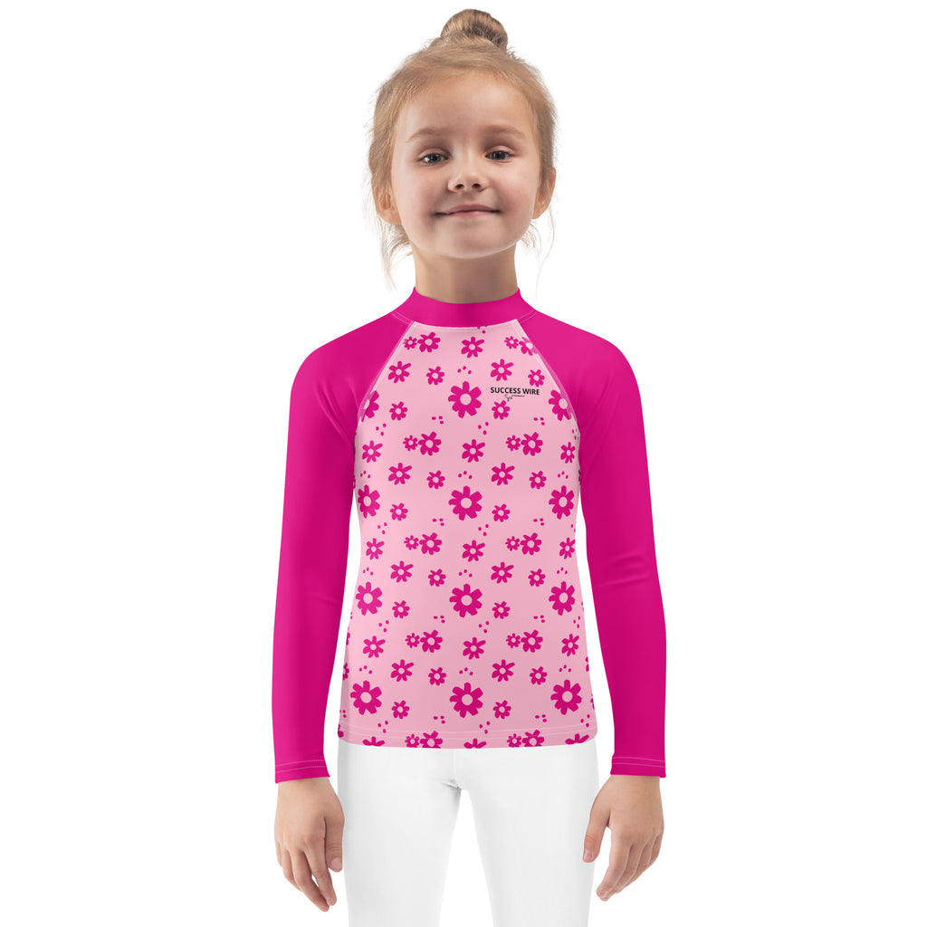 SUCCESS WIRE Power Flower Pink Rash Guard for Little Girls (2T-7)