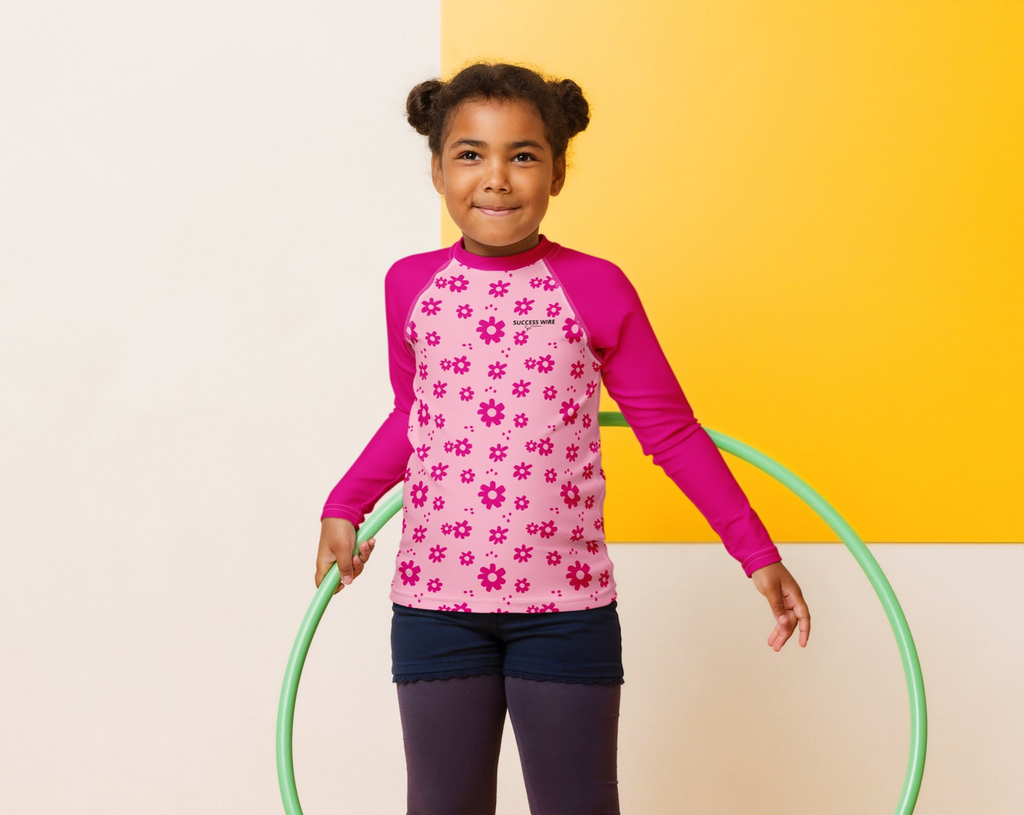 SUCCESS WIRE Power Flower Pink Rash Guard for Little Girls (2T-7)