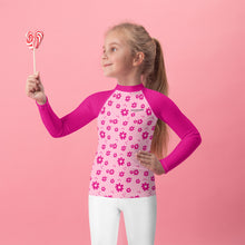 Load image into Gallery viewer, SUCCESS WIRE Power Flower Pink Rash Guard for Little Girls (2T-7)
