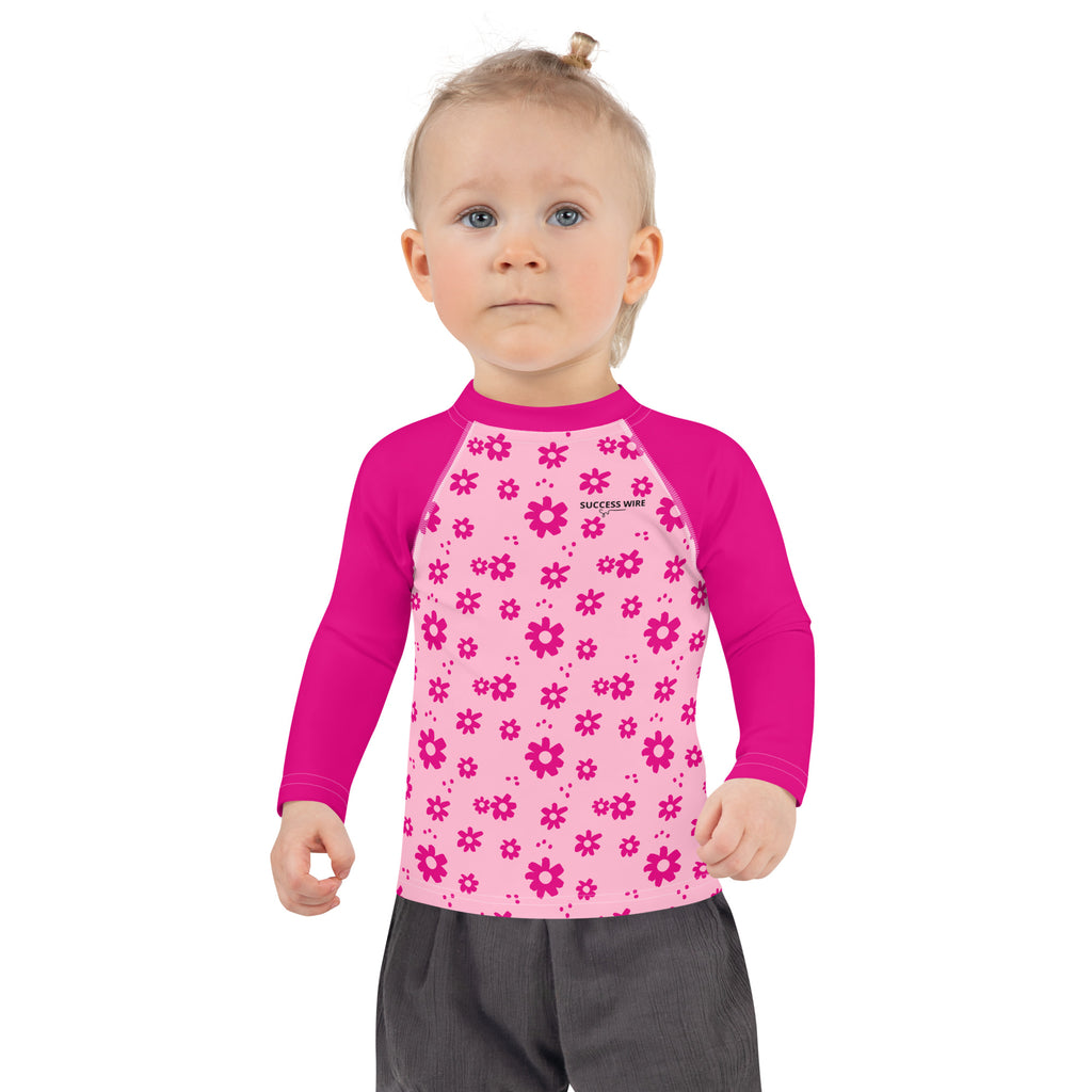 SUCCESS WIRE Power Flower Pink Rash Guard for Little Girls (2T-7)