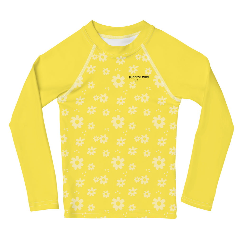 SUCCESS WIRE Power Flower Yellow Rash Guard for Little Girls (2T-7)
