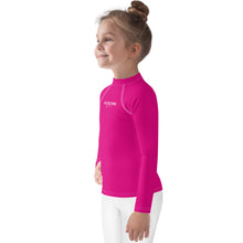 Load image into Gallery viewer, SUCCESS WIRE Medium Violet Red with White Logo Rash Guard for Little Girls (2T-7)
